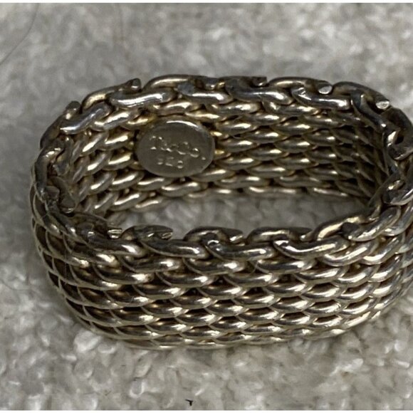 Tiffany&Co. Somerset Mesh Ring in Sterling Silver (sz 6) - Picture 6 of 6